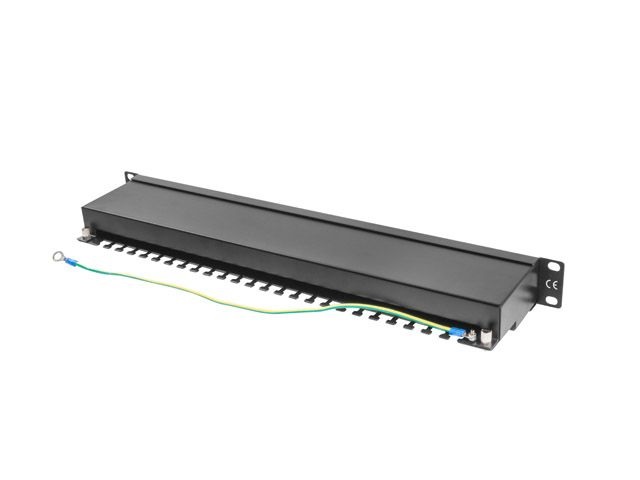Lanberg PPS5-1024-B 19" 1U 24port Cat.5e FTP árnyékolt fekete patch panel