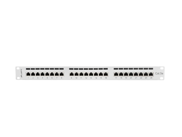 Lanberg PPS5-1024-S 19" 1U 24port Cat.5e FTP árnyékolt szürke patch panel