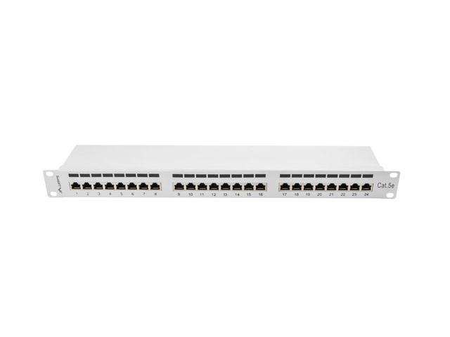 Lanberg PPS5-1024-S 19" 1U 24port Cat.5e FTP árnyékolt szürke patch panel