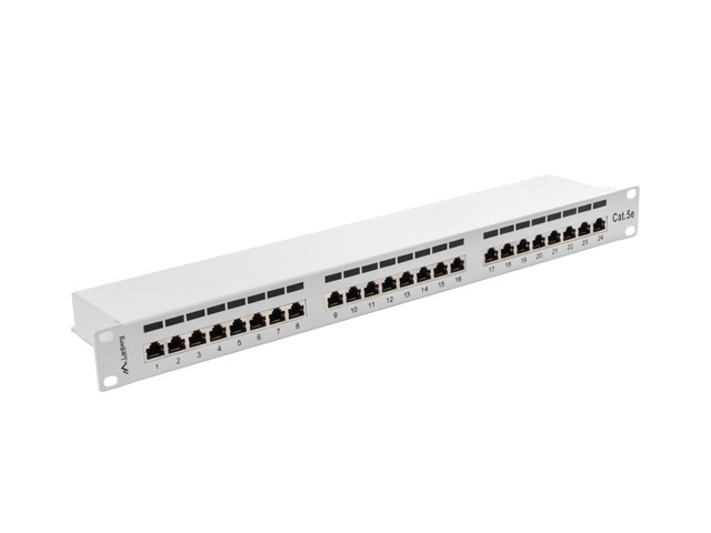 Lanberg PPS5-1024-S 19" 1U 24port Cat.5e FTP árnyékolt szürke patch panel