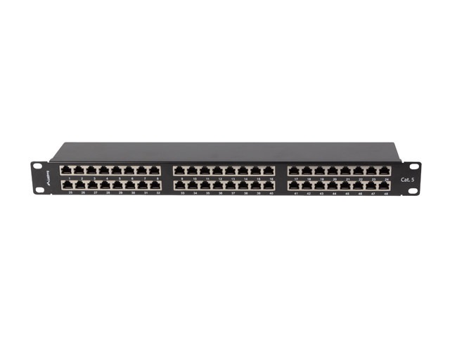 Lanberg PPS5-1048-B 19"/1U 48port Cat.5e FTP árnyékolt fekete patch panel