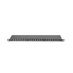 Lanberg PPS6-0024-B 19" 0,5U 24port Cat.6 FTP árnyékolt fekete patch panel