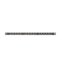 Lanberg PPS6-0024-B 19" 0,5U 24port Cat.6 FTP árnyékolt fekete patch panel