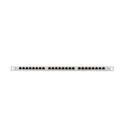 Lanberg PPS6-0024-S 19" 0,5U 24port Cat.6 FTP árnyékolt szürke patch panel