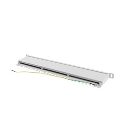 Lanberg PPS6-0024-S 19" 0,5U 24port Cat.6 FTP árnyékolt szürke patch panel