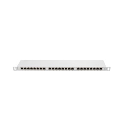 Lanberg PPS6-0024-S 19" 0,5U 24port Cat.6 FTP árnyékolt szürke patch panel