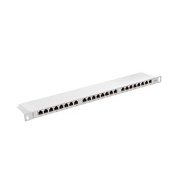 Lanberg PPS6-0024-S 19" 0,5U 24port Cat.6 FTP árnyékolt szürke patch panel