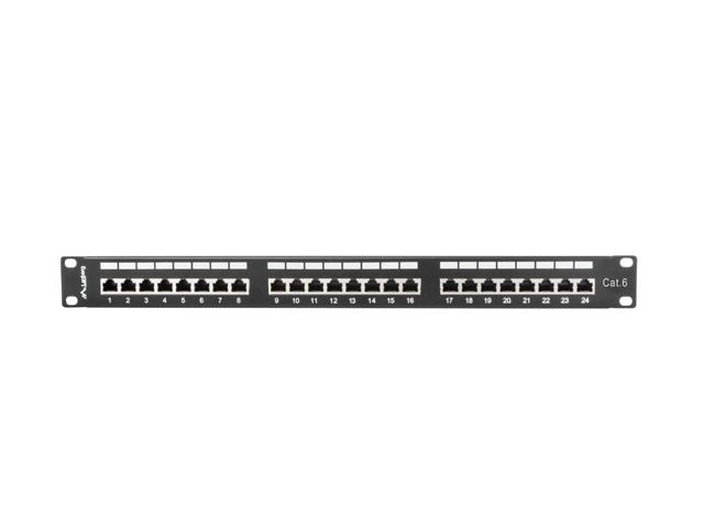 Lanberg PPS6-1024-B 19" 1U 24port Cat.6 FTP árnyékolt fekete patch panel