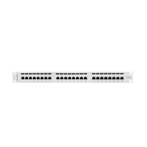 Lanberg PPS6-1024-S 19" 1U 24port Cat.6 FTP árnyékolt szürke patch panel