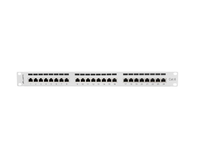 Lanberg PPS6-1024-S 19" 1U 24port Cat.6 FTP árnyékolt szürke patch panel