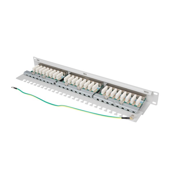 Lanberg PPS6-1024-S 19" 1U 24port Cat.6 FTP árnyékolt szürke patch panel