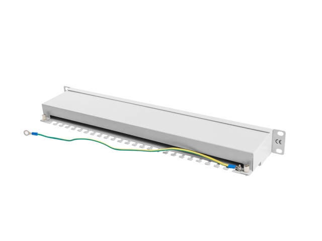 Lanberg PPS6-1024-S 19" 1U 24port Cat.6 FTP árnyékolt szürke patch panel