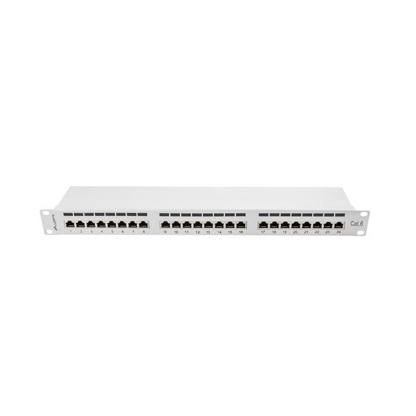 Lanberg PPS6-1024-S 19" 1U 24port Cat.6 FTP árnyékolt szürke patch panel