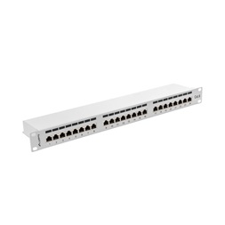 Lanberg PPS6-1024-S 19" 1U 24port Cat.6 FTP árnyékolt szürke patch panel