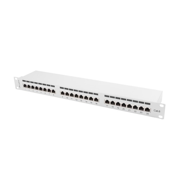 Lanberg PPS6-1024-S 19" 1U 24port Cat.6 FTP árnyékolt szürke patch panel