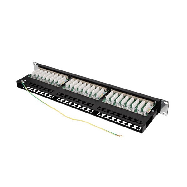 Lanberg PPS6-1048-B 19"/1U 48port Cat.6 FTP árnyékolt fekete patch panel