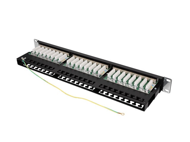Lanberg PPS6-1048-B 19"/1U 48port Cat.6 FTP árnyékolt fekete patch panel