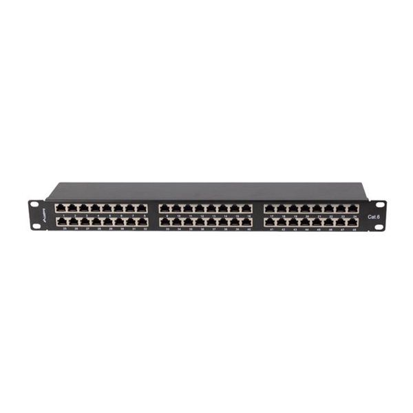 Lanberg PPS6-1048-B 19"/1U 48port Cat.6 FTP árnyékolt fekete patch panel