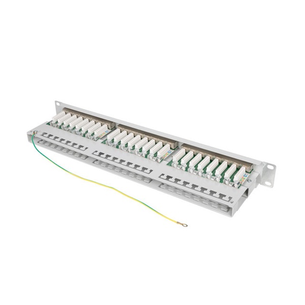 Lanberg PPS6-1048-S 19"/1U 48port Cat.6 FTP árnyékolt szürke patch panel