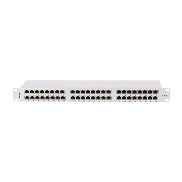 Lanberg PPS6-1048-S 19"/1U 48port Cat.6 FTP árnyékolt szürke patch panel