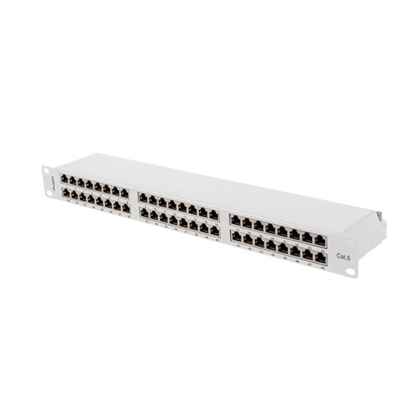 Lanberg PPS6-1048-S 19"/1U 48port Cat.6 FTP árnyékolt szürke patch panel
