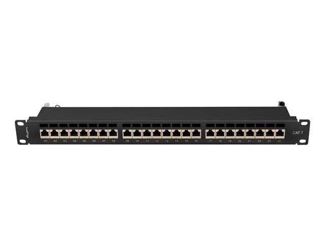 Lanberg PPS7-1024-B 19" 1U 24port Cat.7 FTP árnyékolt fekete patch panel