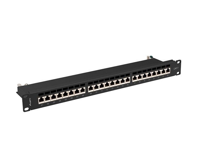 Lanberg PPS7-1024-B 19" 1U 24port Cat.7 FTP árnyékolt fekete patch panel