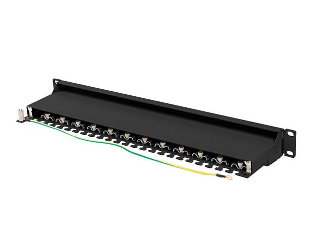 Lanberg PPS7-1024-B 19" 1U 24port Cat.7 FTP árnyékolt fekete patch panel