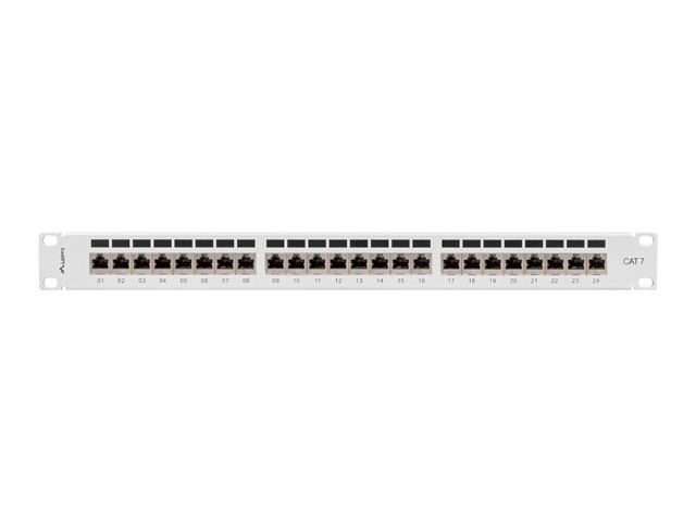 Lanberg PPS7-1024-S 19" 1U 24port Cat.7 FTP árnyékolt szürke patch panel