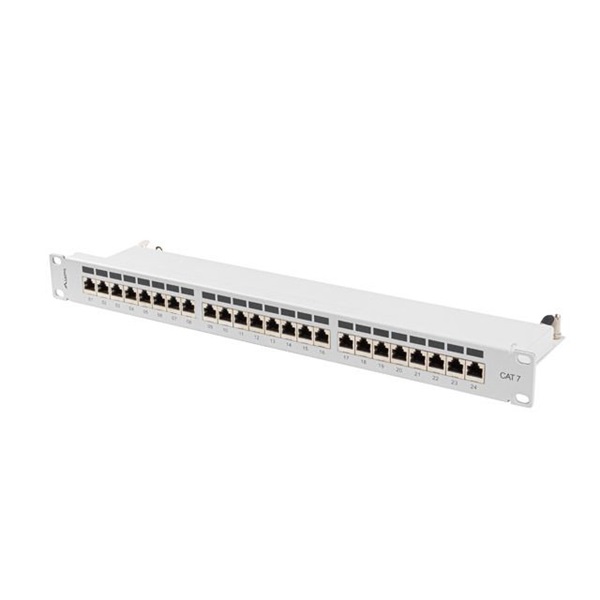 Lanberg PPS7-1024-S 19" 1U 24port Cat.7 FTP árnyékolt szürke patch panel