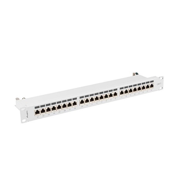 Lanberg PPS7-1024-S 19" 1U 24port Cat.7 FTP árnyékolt szürke patch panel