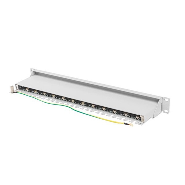 Lanberg PPS7-1024-S 19" 1U 24port Cat.7 FTP árnyékolt szürke patch panel