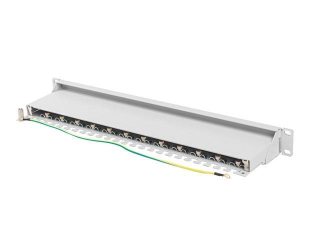 Lanberg PPS7-1024-S 19" 1U 24port Cat.7 FTP árnyékolt szürke patch panel