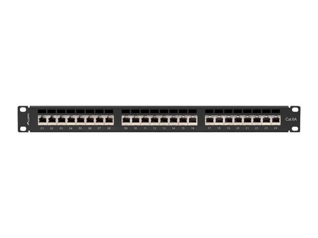 Lanberg PPSA-1024-B 19" 1U 24port Cat.6A FTP árnyékolt fekete patch panel