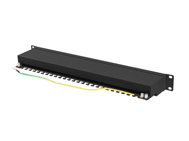 Lanberg PPSA-1024-B 19" 1U 24port Cat.6A FTP árnyékolt fekete patch panel