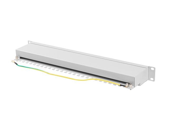 Lanberg PPSA-1024-S 19" 1U 24port Cat.6A FTP árnyékolt szürke patch panel