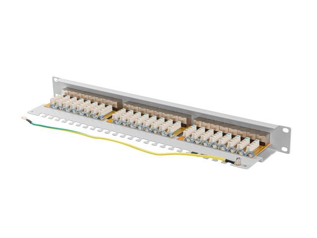 Lanberg PPSA-1024-S 19" 1U 24port Cat.6A FTP árnyékolt szürke patch panel