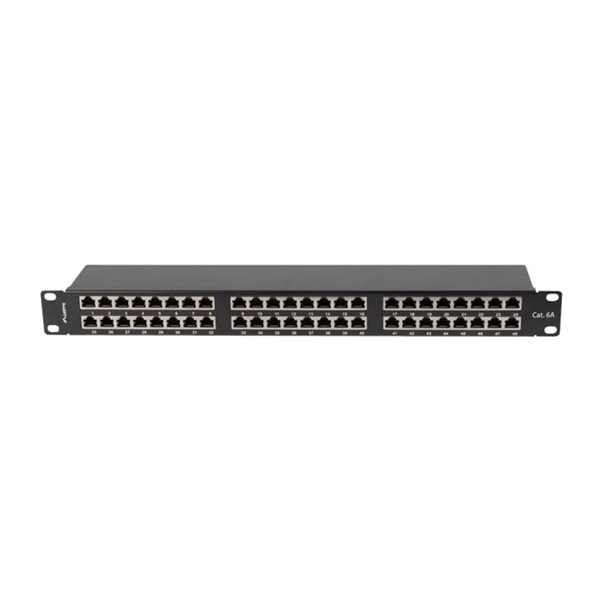 Lanberg PPSA-1048-B 19"/1U 48port Cat.6A FTP árnyékolt szürke patch panel