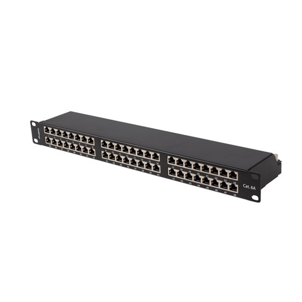 Lanberg PPSA-1048-B 19"/1U 48port Cat.6A FTP árnyékolt szürke patch panel