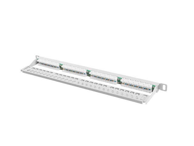 Lanberg PPU5-0024-S 19" 0,5U 24port Cat.5e UTP árnyékolatlan szürke patch panel