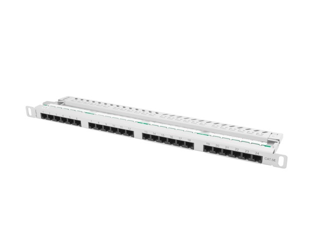 Lanberg PPU5-0024-S 19" 0,5U 24port Cat.5e UTP árnyékolatlan szürke patch panel