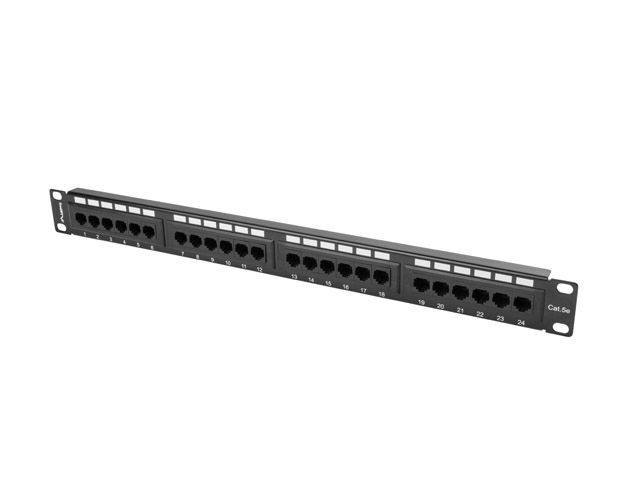 Lanberg PPU5-1024-B 19" 1U 24port Cat.5e UTP árnyékolatlan fekete patch panel