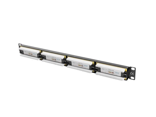 Lanberg PPU5-1024-B 19" 1U 24port Cat.5e UTP árnyékolatlan fekete patch panel
