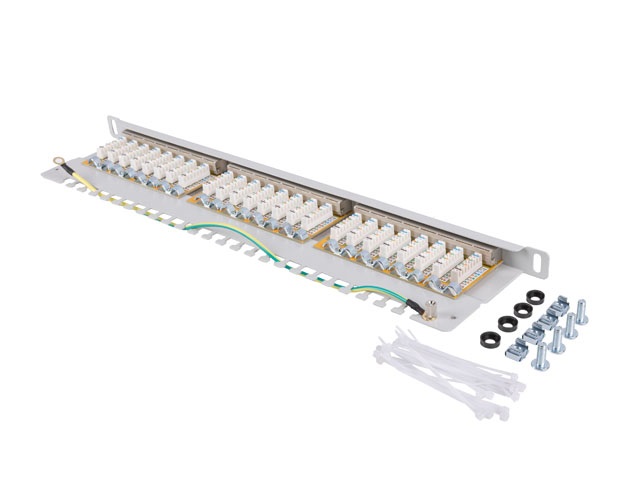Lanberg PPU5-1024-S 19" 1U 24port Cat.5e UTP árnyékolatlan szürke patch panel