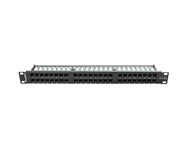 Lanberg PPU5-1048-B 19" 1U 48port Cat.5e UTP árnyékolatlan fekete patch panel