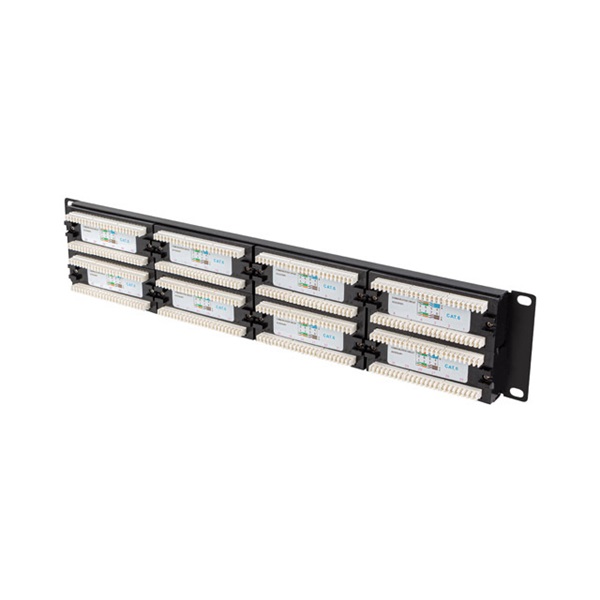 Lanberg PPU6-2048-B 19" 2U 48port Cat.6 UTP árnyékolatlan fekete patch panel