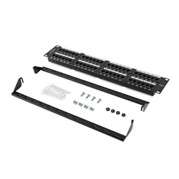 Lanberg PPU6-2048-B 19" 2U 48port Cat.6 UTP árnyékolatlan fekete patch panel