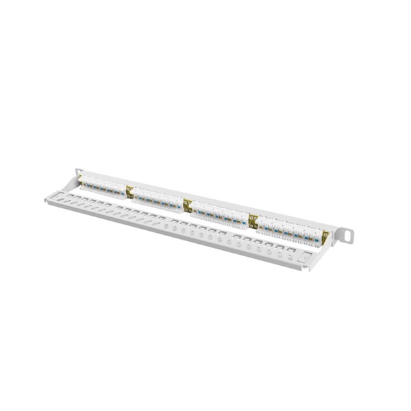 Lanberg PPU6-0024-S 19" 0,5U 24port Cat.6 UTP árnyékolatlan szürke patch panel