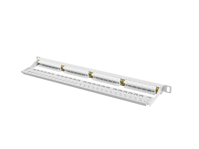 Lanberg PPU6-0024-S 19" 0,5U 24port Cat.6 UTP árnyékolatlan szürke patch panel