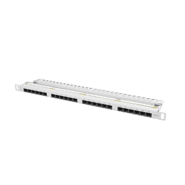 Lanberg PPU6-0024-S 19" 0,5U 24port Cat.6 UTP árnyékolatlan szürke patch panel